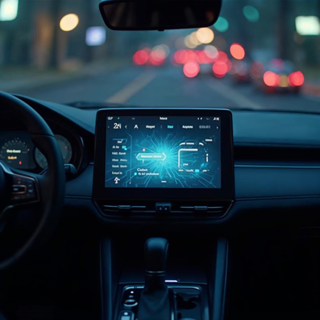 ChatGPT AI voice assistant interface on Apple CarPlay dashboard in modern car
